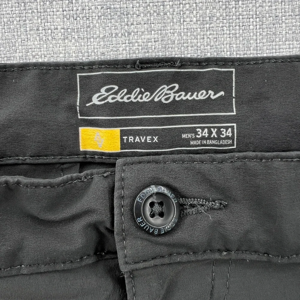 Eddie Bauer Travex Horizon Guide Chino Pants Mens 34x34 (fits 34x32) Dark Gray